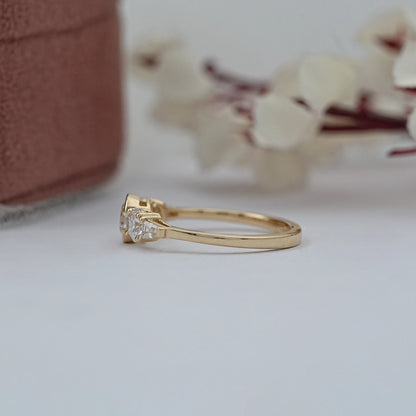 Five Stone Round And Tapered Baguette Cut Engagement Ring Rings