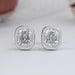 Old Mine Cushion Diamond Bezel Set Stud Earrings Earrings