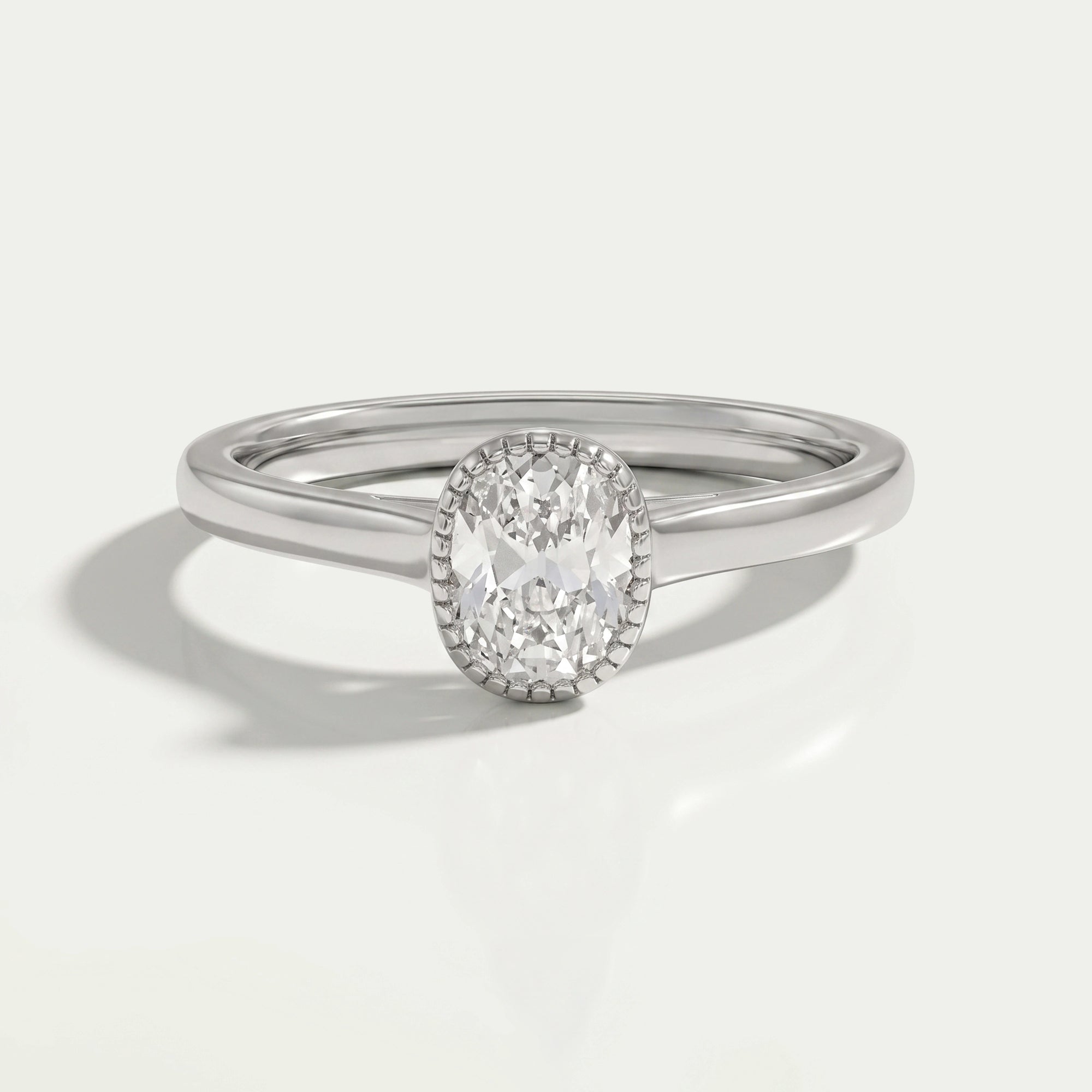 Old Mine Cushion Cut Milgrain Bezel Solitaire Ring Ring