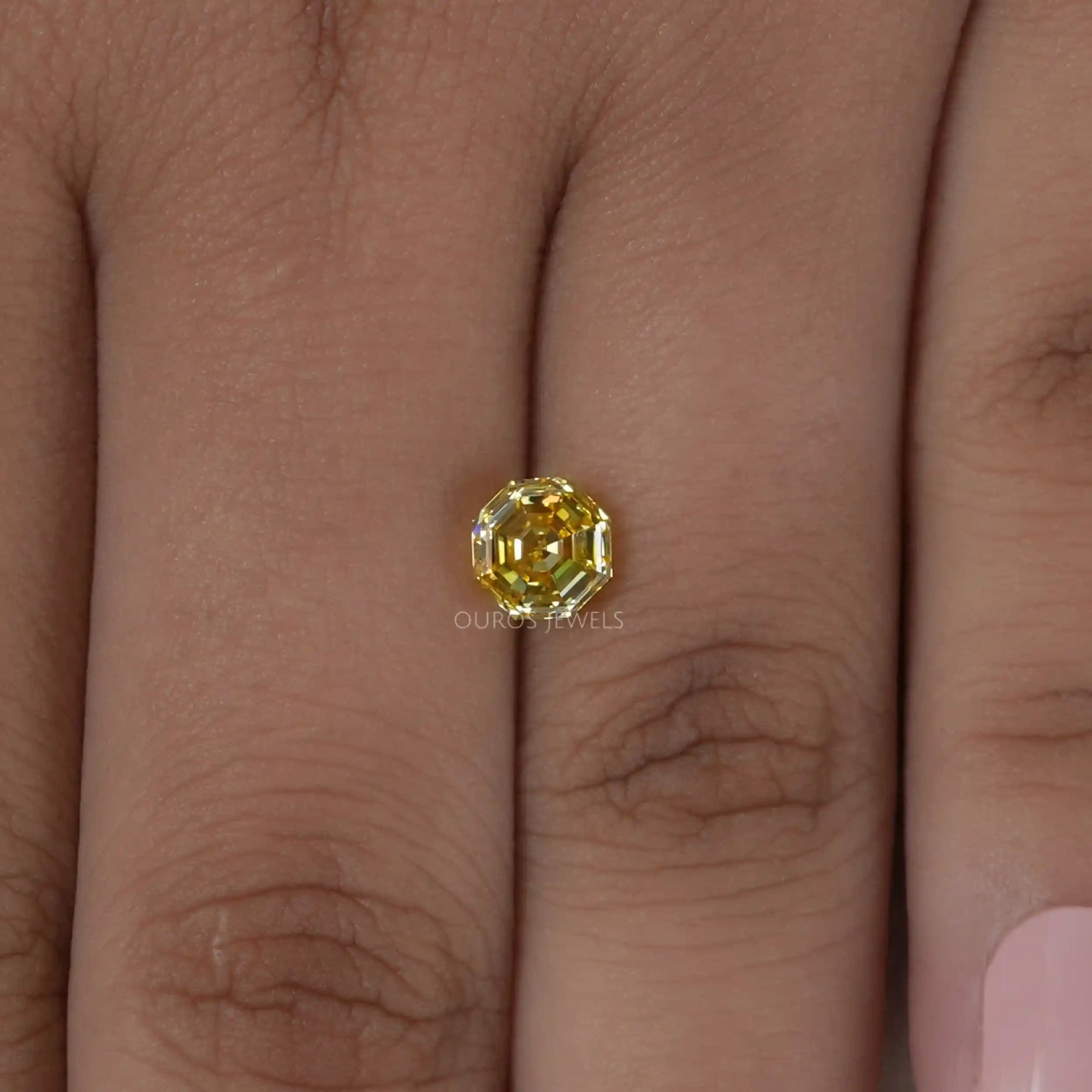1.25 Carat Yellow Octagon Cut Lab Grown Diamond