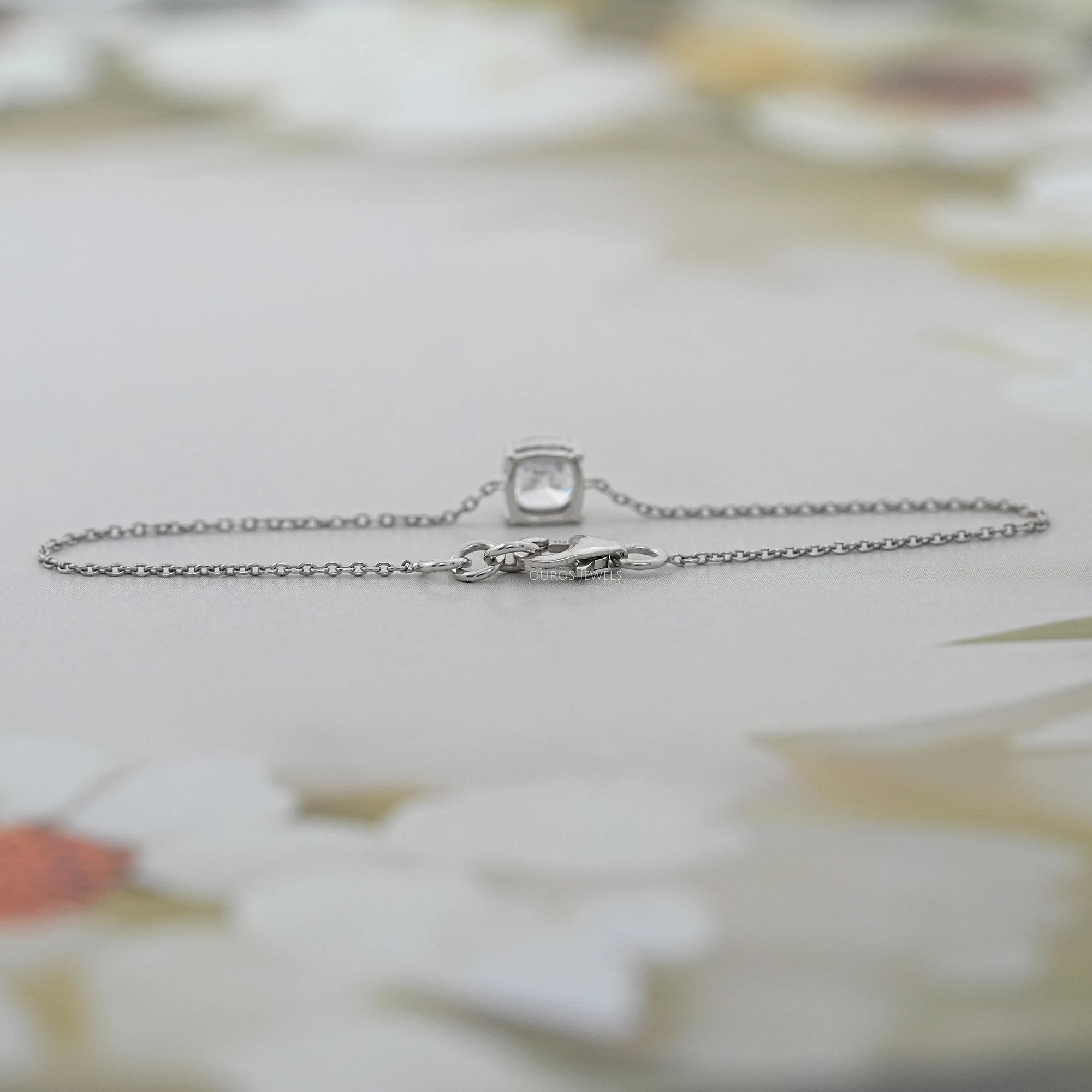 Square Old Mine Cushion Diamond Solitaire Bracelet