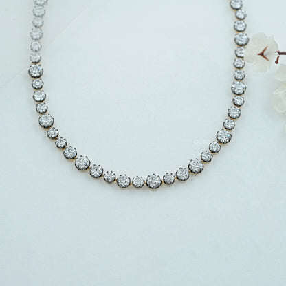 OEC Round Lab Diamond Tennis Necklace