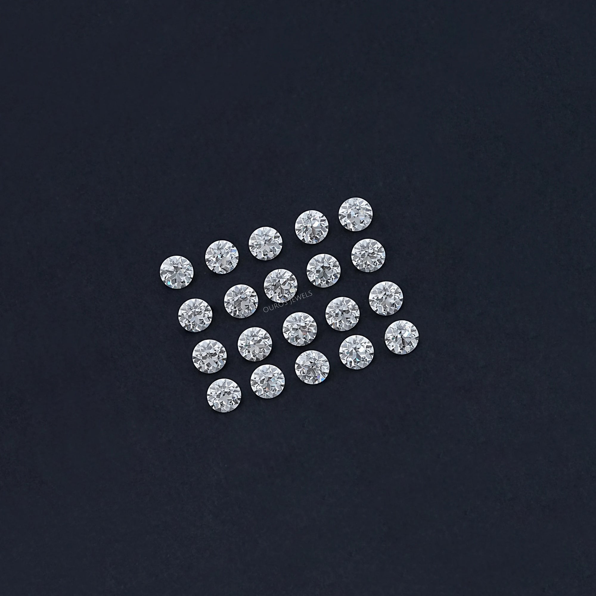 Old European Round Cut Flower Pattern Diamond Loose