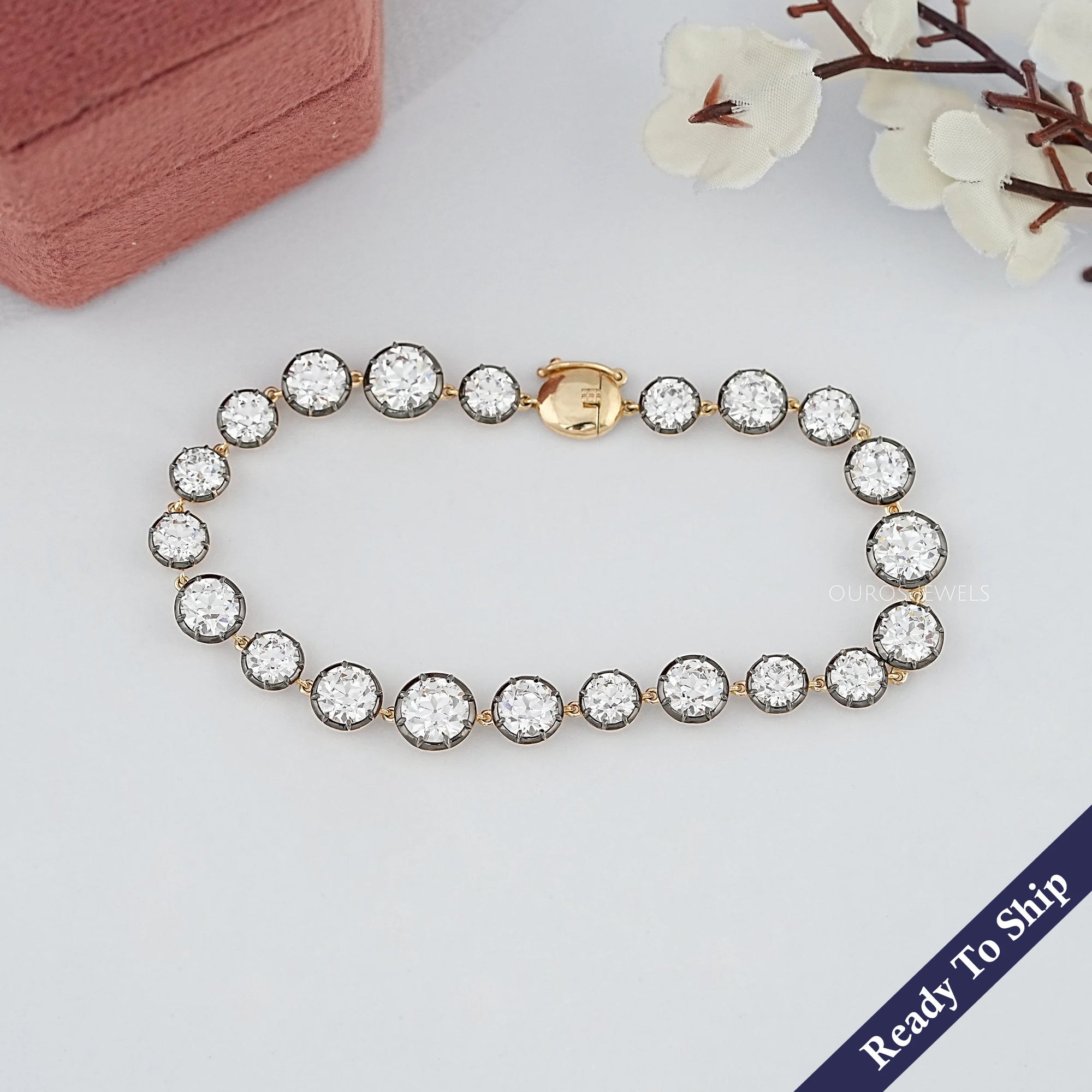 Old European Round Lab Diamond Tennis Bracelet Bracelet