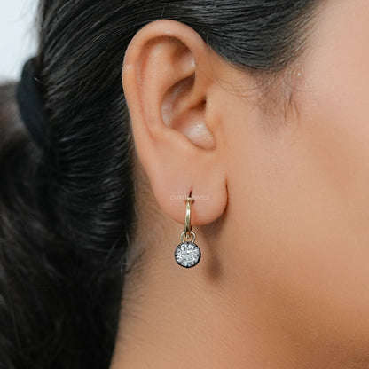 Old European Round Diamond Hoop Earrings