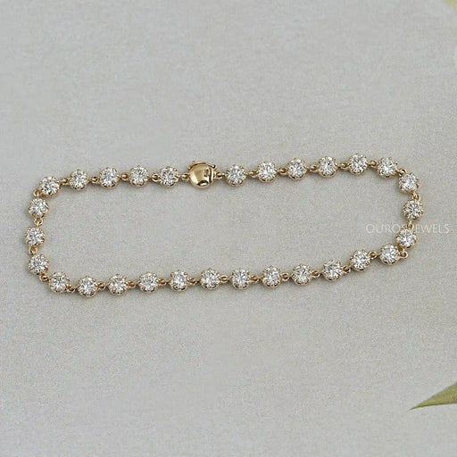 Old European Round Cut Lab Diamond Bracelet Bracelet