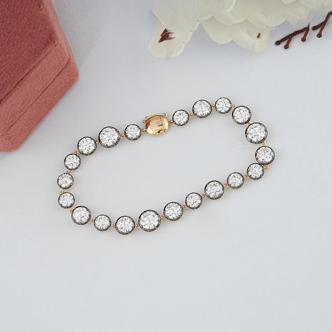 Old European Round Lab Diamond Tennis Bracelet Bracelet
