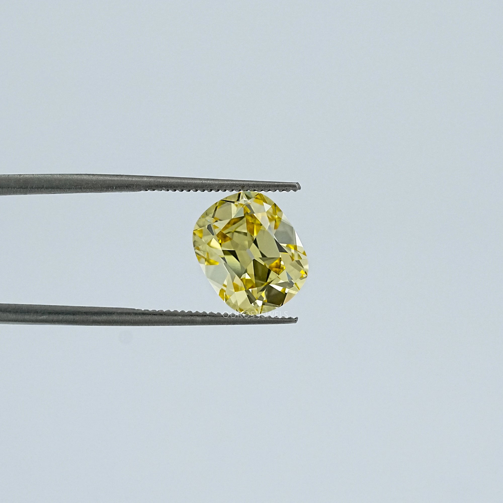 Yellow Old Mine Cushion Cut Lab Grown Diamond