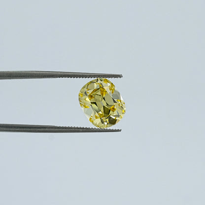 Yellow Old Mine Cushion Cut Lab Grown Diamond