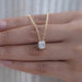 Old Mine Cushion Lab Diamond Bezel Set Pendant Necklaces