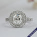 Old Mine Cushion Lab Diamond Halo Engagement Ring Rings