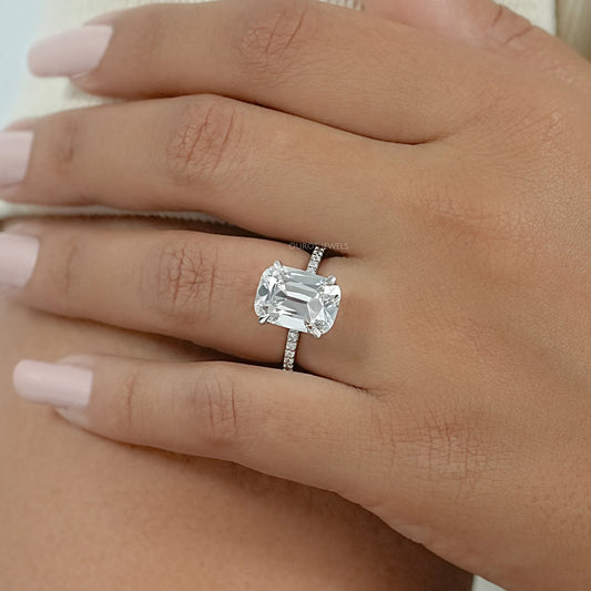 Old Mine Cushion Cut Solitaire Accent Ring Ring