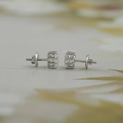 Old Mine Cushion Cut Lab Diamond Stud Earrings Earring