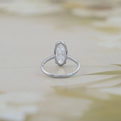 Old Mine Moval Lab Diamond Solitaire Engagement Ring Ring