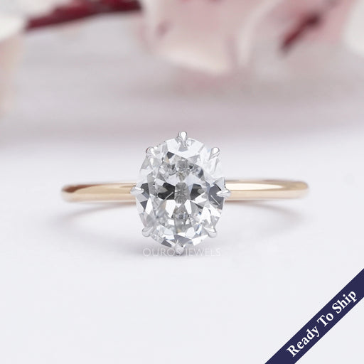 Old Mine Oval Lab Diamond Solitaire Ring Ring