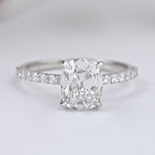 Old Mine Cushion Cut Solitaire Accent Ring Ring