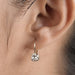 [Women wearing Old Mine Cushion Cut Lab Diamond Earrings]-[Ouros Jewels]