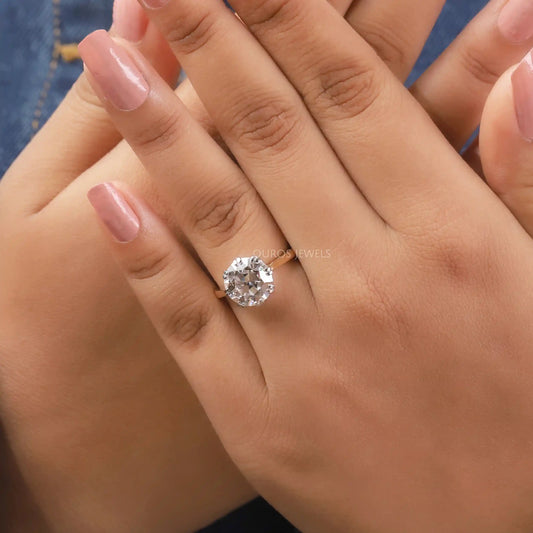 Old European Round Cut Solitaire Engagement Ring Rings