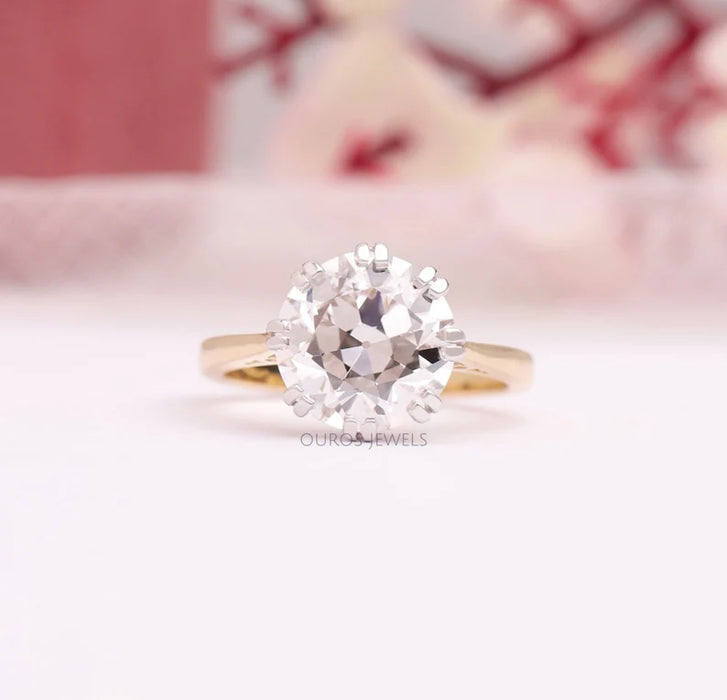 Old European Round Cut Solitaire Engagement Ring