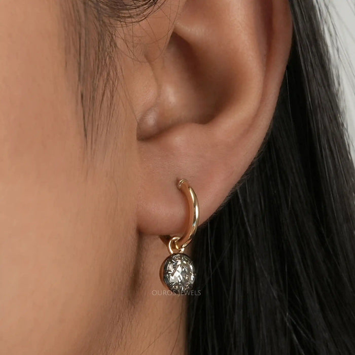 [Old European Diamond Drop Earrings]-[Ouros Jewels]