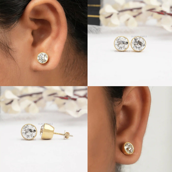 [Collage of Old European Diamond Earrings]-[Ouros Jewels]