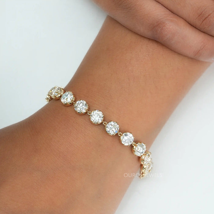[Old European Round Lab Diamond Bracelet]-[Ouros Jewels]