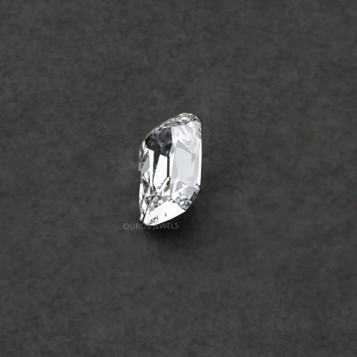 [Side View of Old Mine Cushion Lab Diamond]-[Ouros Jewels]