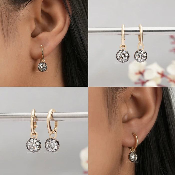 [Round Diamond Earrings]-[Ouros Jewels]