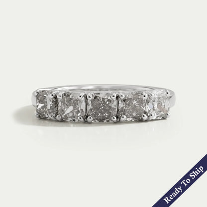 Olive Cushion Cut Wedding Band