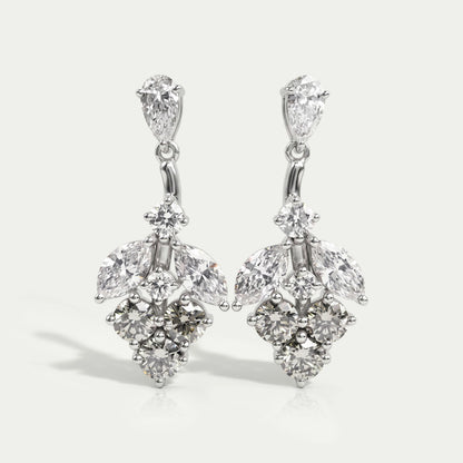 Olive Round Shape Cluster Diamond Earrings Earrings