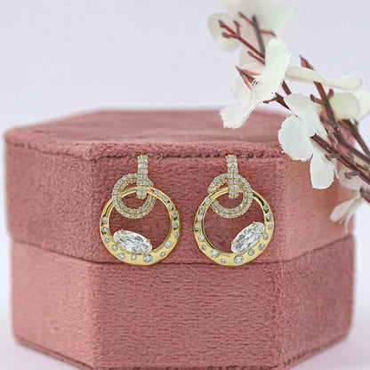 Old Mine Moval Diamond Door Knocker Earrings Earring
