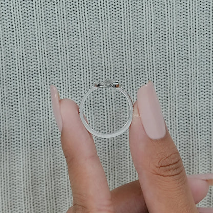 Open Circle Round Diamond Loop Engagement Ring