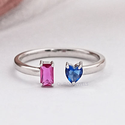Open Cuff Lab Gemstone Ring Rings