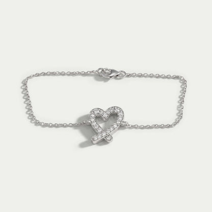 Round Diamond Open Heart Bracelet Bracelet