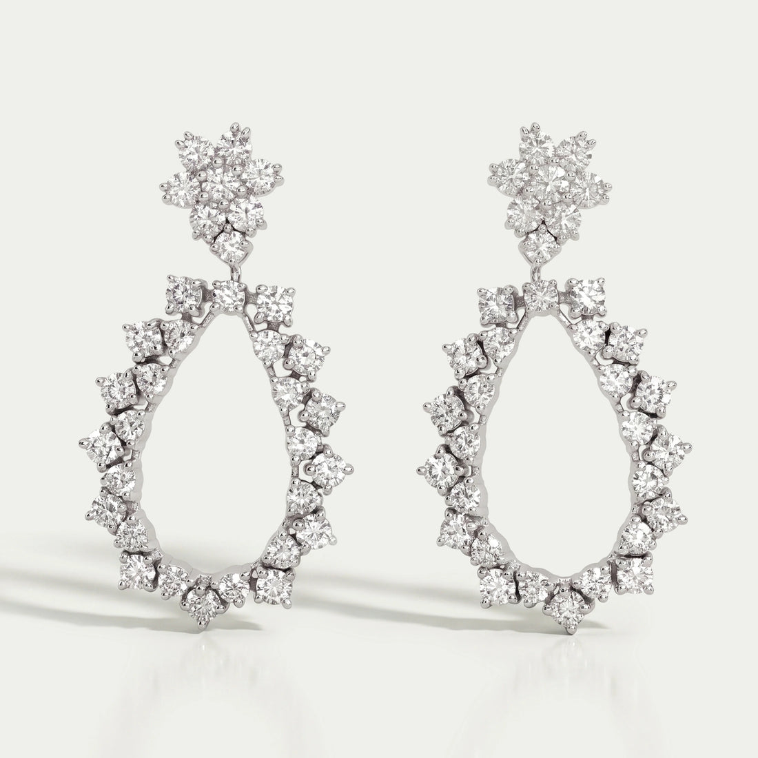 Open Pear Style Drop Dangle Earrings