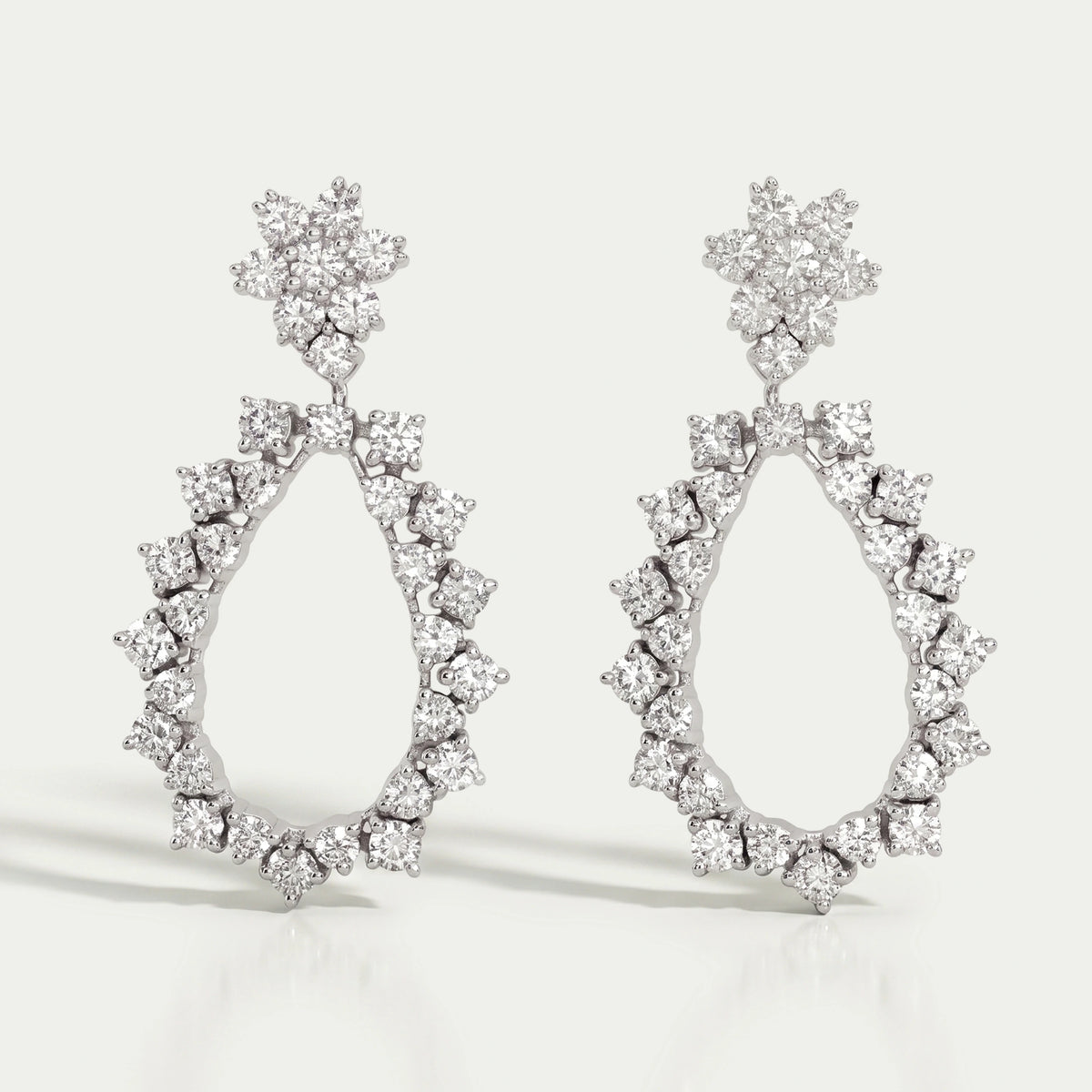 Open Pear Style Drop Dangle Earrings