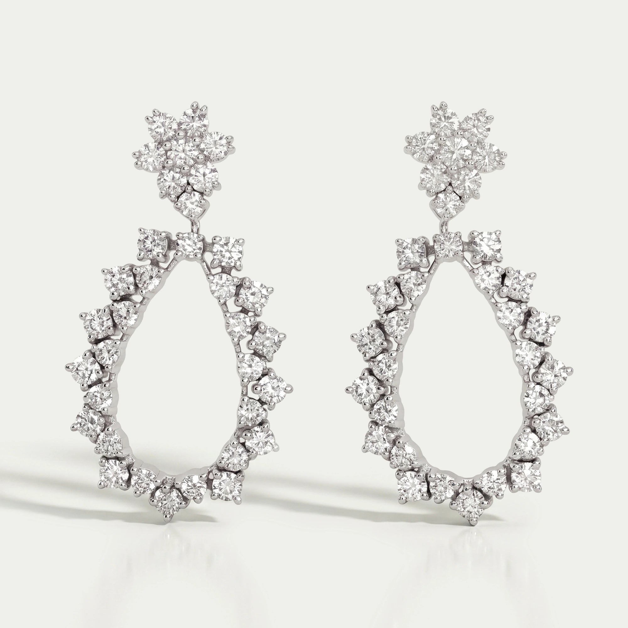 Open Pear Style Drop Dangle Earrings