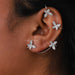 [A Women wearing Open Cuff Butterfly Shape Earrings ]-[Ouros Jewels]