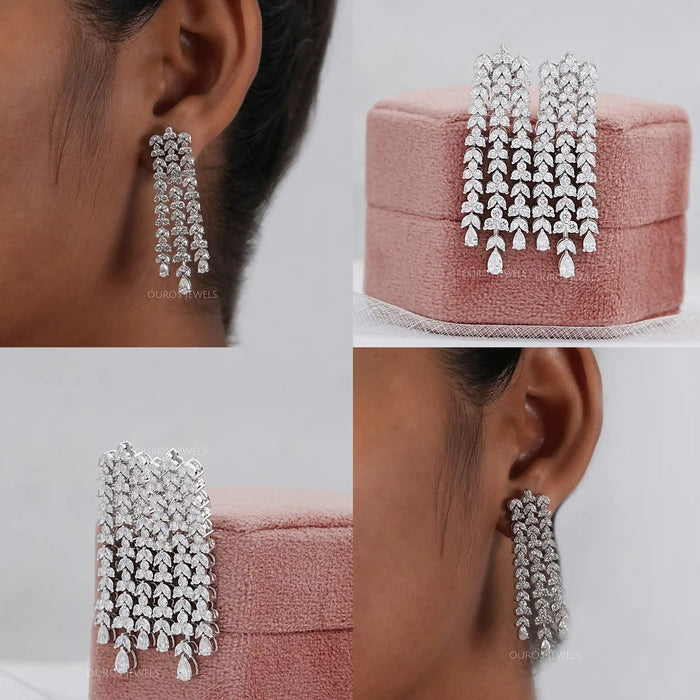[Collage of Chandelier Diamond Earrings for Women]-[Ouros Jewels]