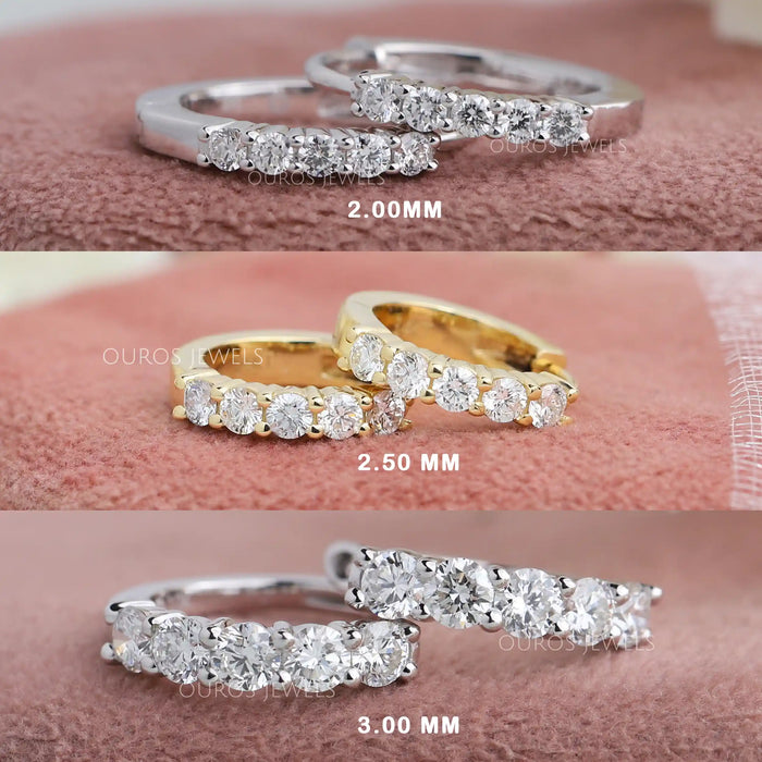 Round Cut Diamond Hoop Earrings Earring