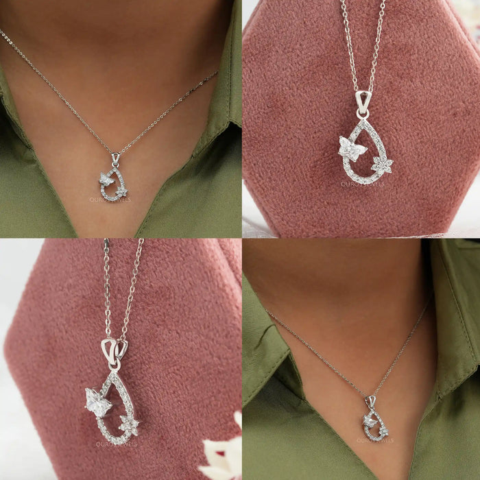 [Collage of Lab Grown Diamond Pendant]-[Ouros Jewels]