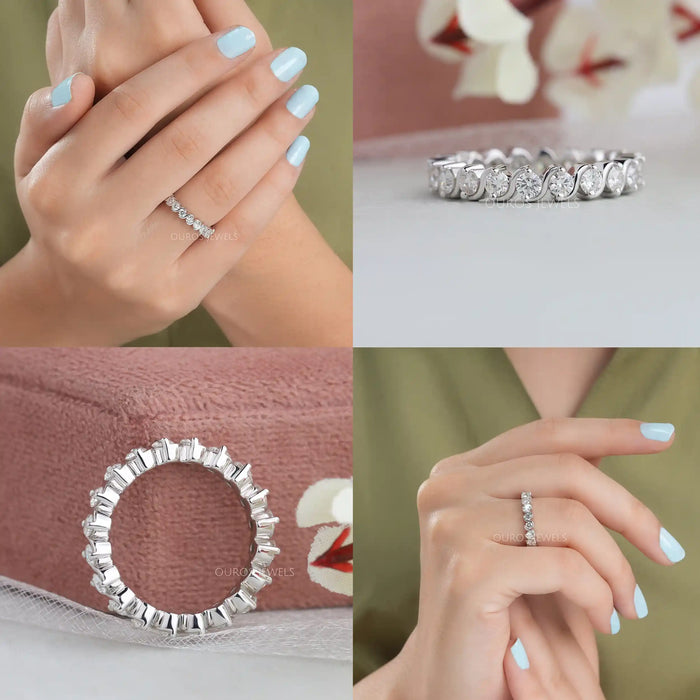 [Collage of Ouros Lab Diamond Eternity Band]-[Ouros Jewels]