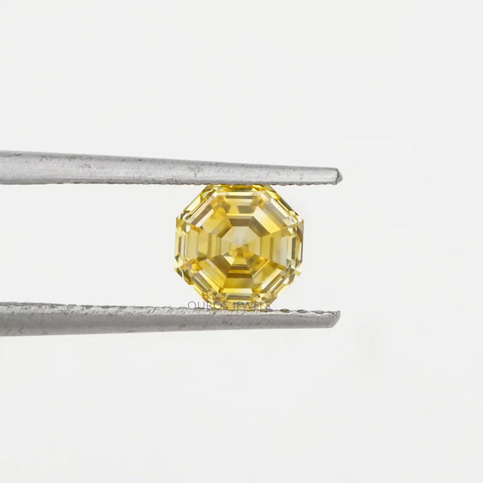 1.24 Carat Yellow Octagon Cut Lab Grown Diamond