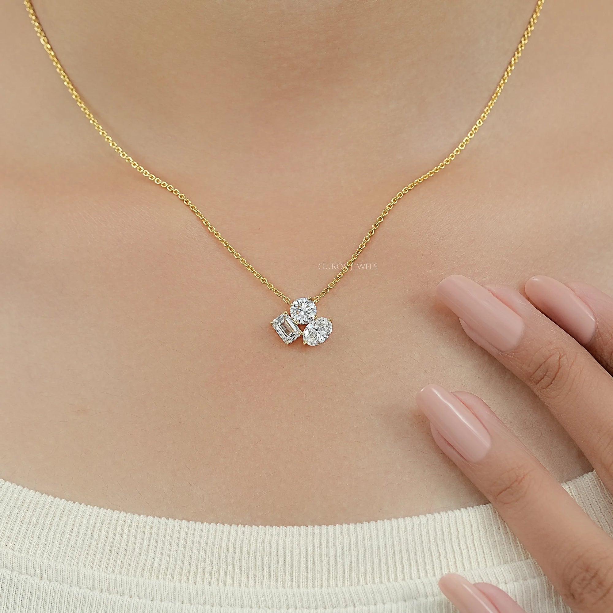 Trio Lab Grown Diamond Pendant Necklaces