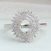Oval Cut Semi Mount Cluster Diamond Engagement Ring Ring