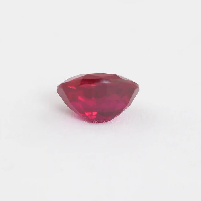 Zambian Ruby Oval Cut Gemstone With IGI Certified Diamond
