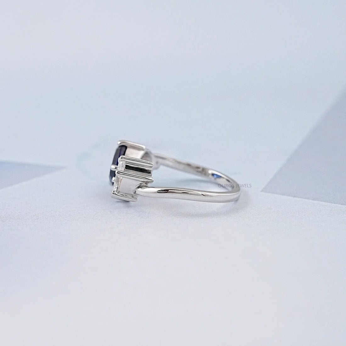 Sapphire Oval & Marquise Diamond Two Stone Toi Et Moi Ring