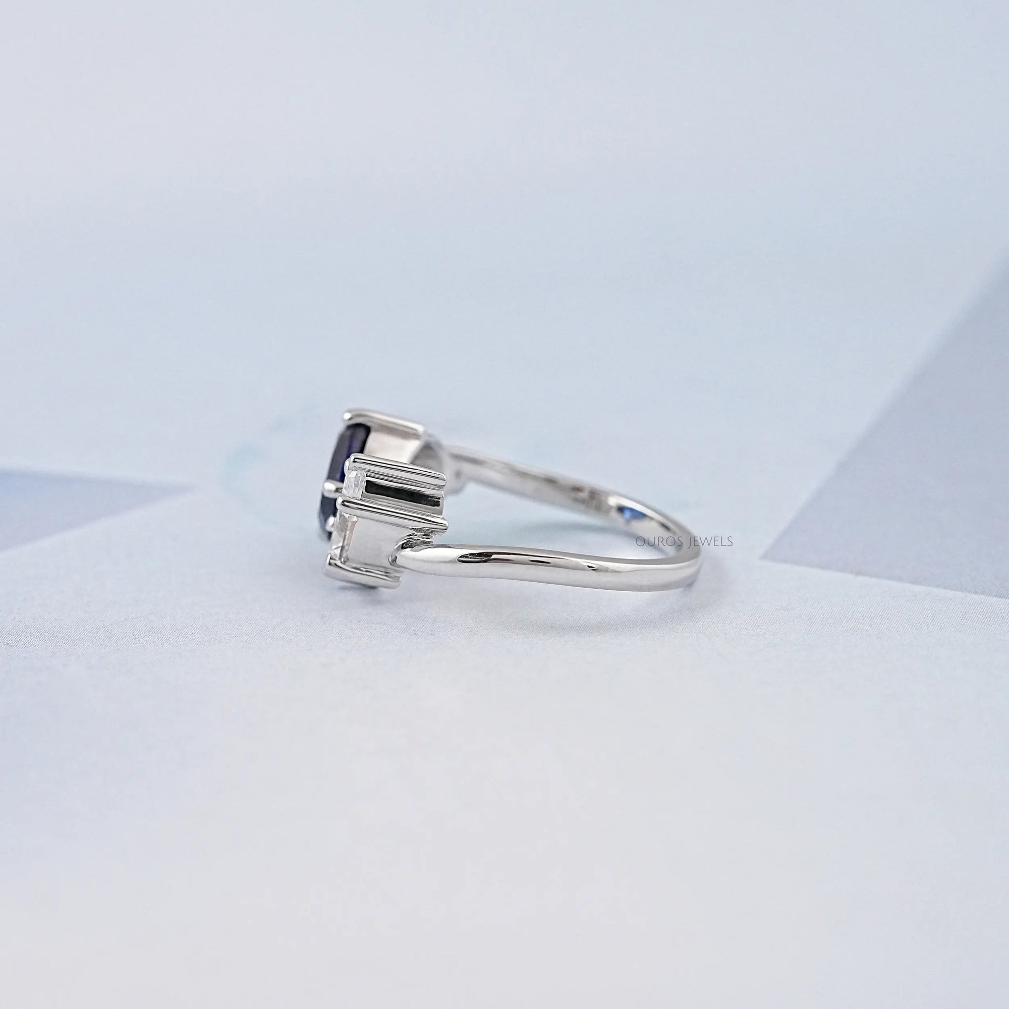 Sapphire Oval & Marquise Diamond Two Stone Toi Et Moi Ring