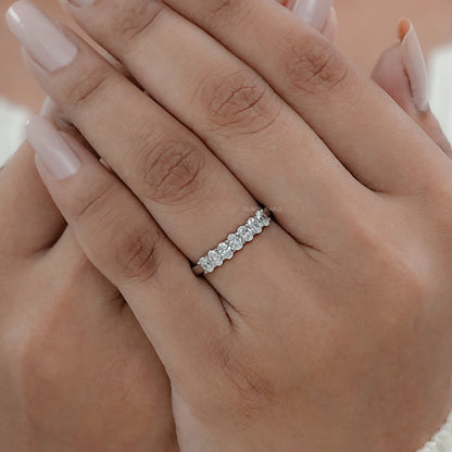 Seven Stone Lab Diamond Wedding Band Rings