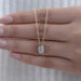 Oval Lab Diamond Bezel Set Solitaire Pendant Necklaces